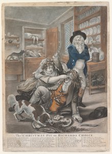 The Christmas Pie or Richards Choice, 1795 (håndfarvet gravering) af English School