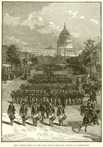 Krigens afsluttende scene - Grand Military Parade i Washington af English School