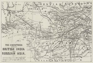 Landene mellem Britisk Indien og Russisk Asien (gravering) af English School
