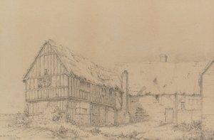 Court Lodge i East Farleigh, nær Maidstone, ca. 1874 (blyant) af English School