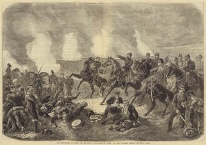 Kronprinsen af Preussen og hans stab ved slaget ved Worth, Hans Kongelige Højhed beordrer den sidste anklage (gravering) af English School