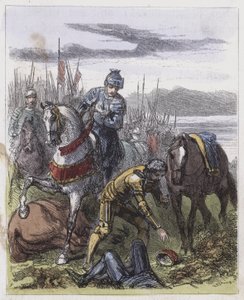 Kronen af Richard III, fundet på Bosworth Field (farvet indgravering) af English School