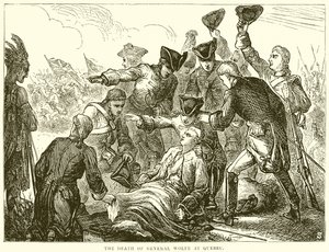 General Wolfes død i Quebec af English School