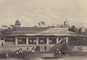 Dewas Khan, eller Audienssalen, Delhi-paladset (gravering) af English School