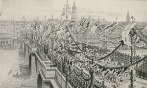 Diamond Jubilee Procession krydser London Bridge af English School