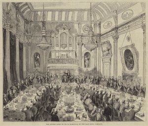 Das Dinner für Sir H Hardinge, von der East India Company (Gravur)