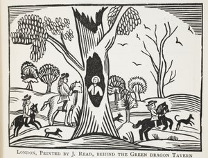 The Distressed Child in the Wood, eller The Cruel Unkle, illustration fra Chap-books of the Eighteenth Century af John Ashton, pub. 1882 af English School
