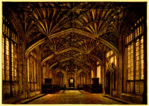 The Divinity School, Oxford: bygget mellem 1445 og 1454, illustration fra A Students History of England af Samuel R. Gardiner, udgivet 1902 (digitalt forbedret billede) af English School