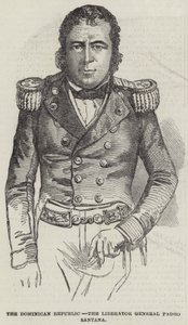 Den Dominikanske Republik, Generalbefrier Pedro Santana (gravering) af English School