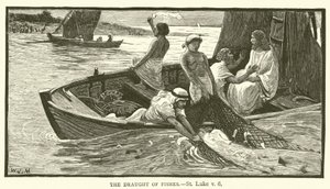 The Draft of Fishes, St. Luke, v, 6 af English School
