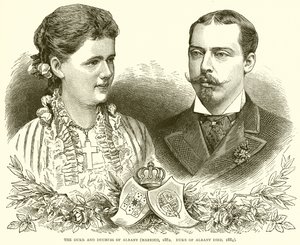 Hertugen og hertuginden af Albany (Gift, 1882. Hertugen af Albany døde, 1884) af English School