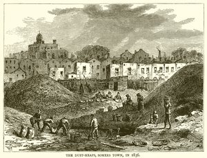 The Dust-Heaps, Somers Town, i 1836 af English School