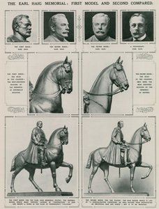 Earl Haig Memorial: Første model og anden sammenlignet af English School