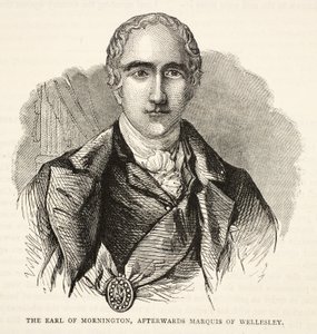 The Earl of Mornington, bagefter Marquis of Wellesley, illustration fra Cassells Illustrated History of India af James Grant, pub. 1879 af English School
