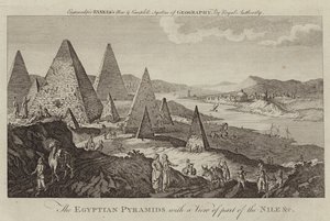 De egyptiske pyramider med udsigt til en del af Nilen