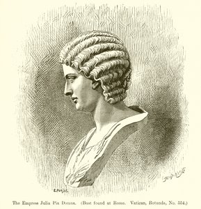 Kejserinde Julia Pia Domna. (Buste fundet i Rom. Vatikanet, Rotunda, nr. 554)