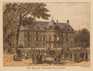 Den engelske ambulance nær Sedan (koloreret stik) af English School