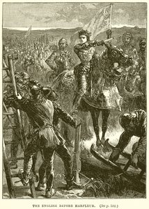 Englænderne før Harfleur af English School