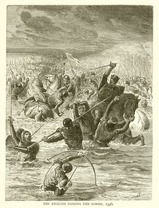 Englænderne passerer Somme, 1346 af English School