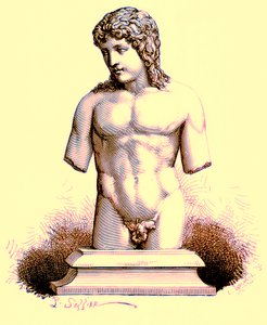 The Eros of the Vatican, statue i Vatikanet, illustration fra History of Rome af Victor Duruy, udgivet 1884 (digitalt forbedret billede) af English School