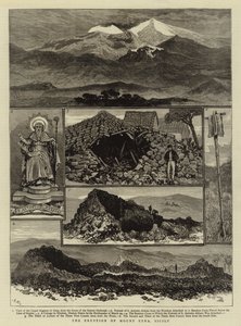 Etnas udbrud, Sicilien (gravering) af English School