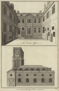 Excise Office, London og Parish Church of St Olave, Southwark af English School