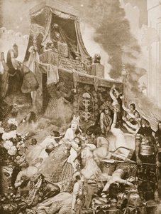 The Fall of Nineveh, illustration fra Hutchinsons History of the Nations, ca. 1910-15 af English School