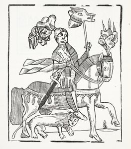 The Famous History of Guy Earl of Warwick, illustration fra Chap-books of the Eighteenth Century af John Ashton, pub. 1882 af English School
