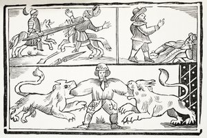 The Famous History of the Valiant London Prentice, illustration fra Chap-books of the Eighteenth Century af John Ashton, pub. 1882 af English School
