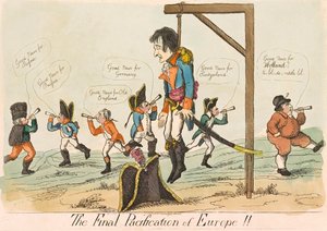 The Final Pacification of Europe!!, pub. 1803 håndfarvet gravering. af English School