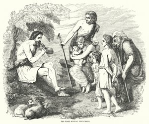 Det første musikinstrument (gravering) af English School