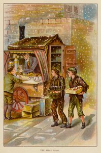 Den første sne (farve litho) af English School
