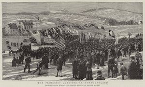 Die Fischereifrage in Neufundland (Gravur) von English School