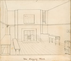 Flogging Ward i Newgate fængsel af English School