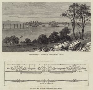 The Forth Bridge (gravering) af English School
