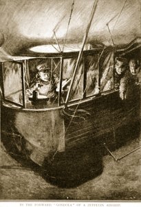 Zeppelin-luftskibets fremadgående gondol, 1914-19 af English School