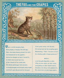 Ræven og druerne (farvelitografi) af English School