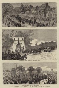 Begravelsen af den afdøde prins Louis Napoleon (stik) af English School