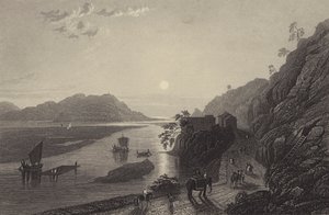 Ganges løber ud på sletterne nær Haridwar (gravering) af English School