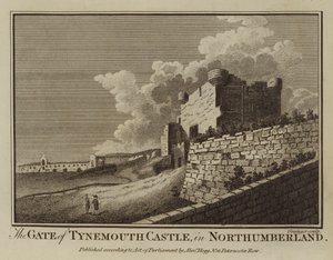 The Gate of Tynemouth Castle, i Northumberland (gravering) af English School