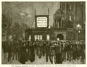 Folketingsvalget 1892: Meddelelse af resultater ved National Liberal Club af English School