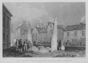 Kæmpens grav på kirkegården i Penrith (gravering) af English School