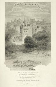 The Globe Theatre, Bankside, Southwark, efter en tegning fra Pennants London, første gang udgivet 1793, indgraveret af James Stow (ca. 1770-s. 1820), udgivet 1812 af English School