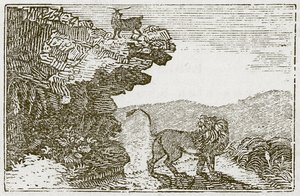 Geden og løven (kobberstik) af English School