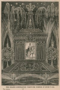 Grand Coronation fyrværkeritemplet i Hyde Park af English School