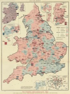 Det grafiske parlamentariske kort (farvelitografi) af English School