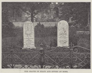 Keats og Severns grave i Rom (gravering) af English School