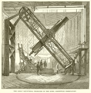 Det Store Ækvatorteleskop i Dome, Greenwich Observatory af English School