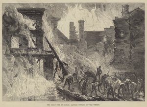 The Great Fire i Dublin, Sappers skærer whiskyen af (gravering) af English School