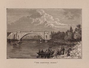 "Grosvenor-broen" (kobberstik) af English School